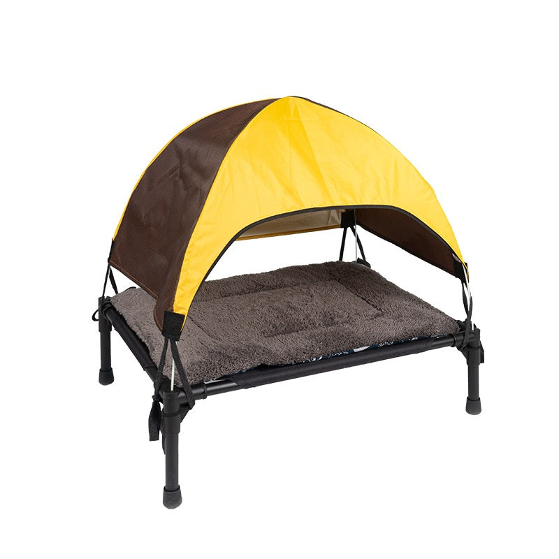 KFX-5978941 Foldable Outdoor Pet Bed with Removable Mat and Roof for Small to Medium Dogs