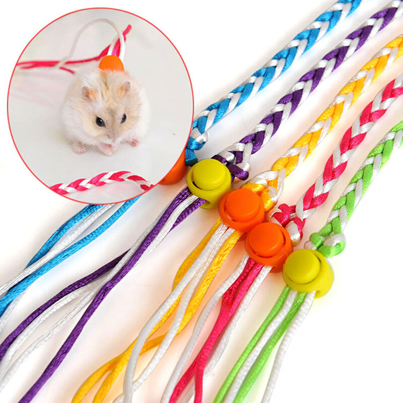 KFX-5980093 Hand Woven Nylon Hamster Pull Rope with Adjustable Chest Strap - 1.4m/2.0m Length