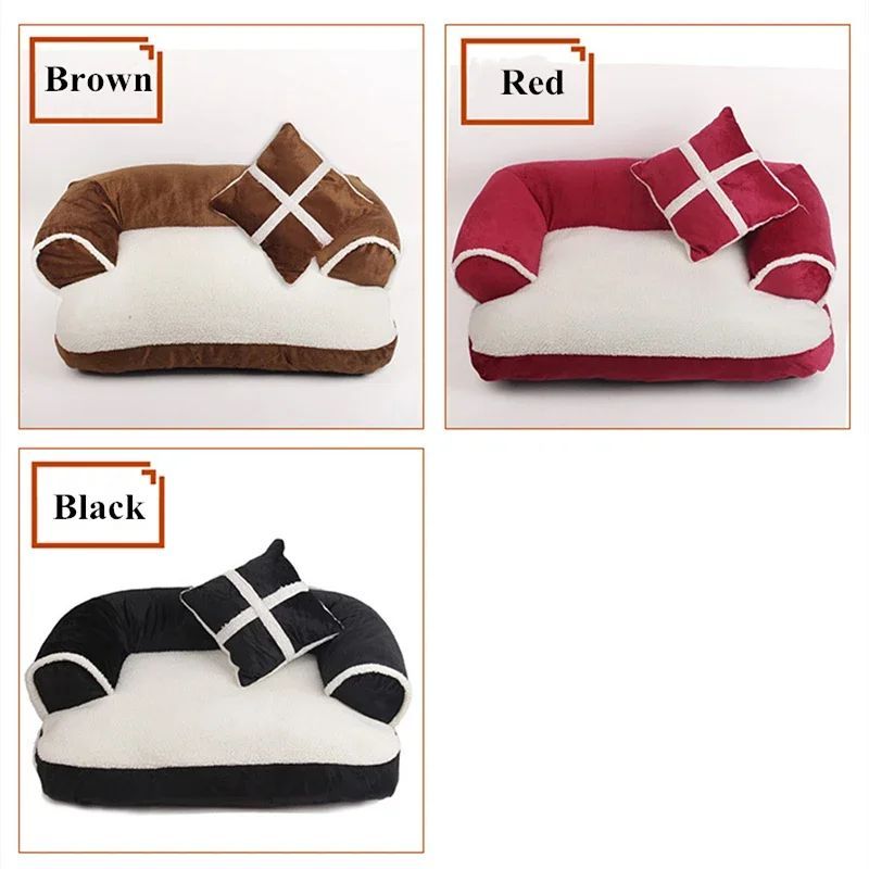 KFX-5980349 Classic England Style Soft Pet Bed for Small to Medium Dogs and Cats - Cozy Winter Sleeping Mat
