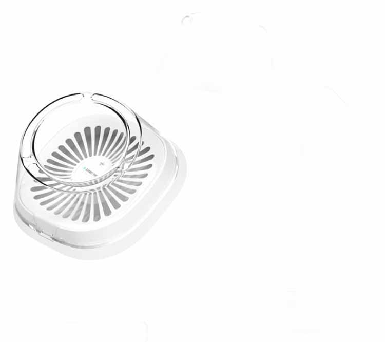 KFX-5980477 Elevated Cat Drinking Bowl with Oblique Mouth Design, Dishwasher Safe, Modern Pet Feeder in White