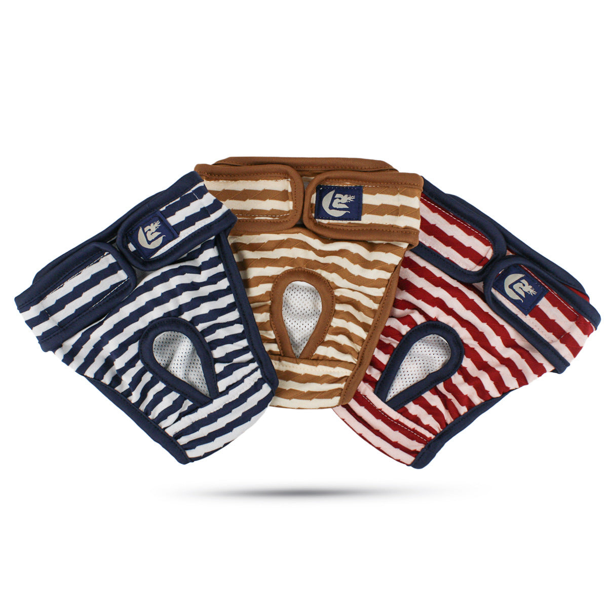KFX-5980861 Pet Striped Comfort Pants for Dogs - Menstrual & Anti-Harassment Protection in Blue, Red, Brown