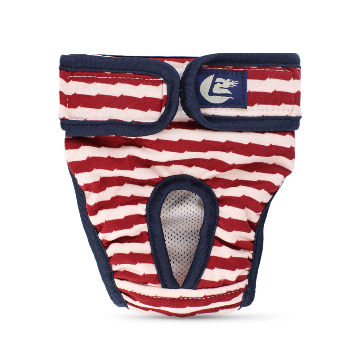 KFX-5980861 Pet Striped Comfort Pants for Dogs - Menstrual & Anti-Harassment Protection in Blue, Red, Brown