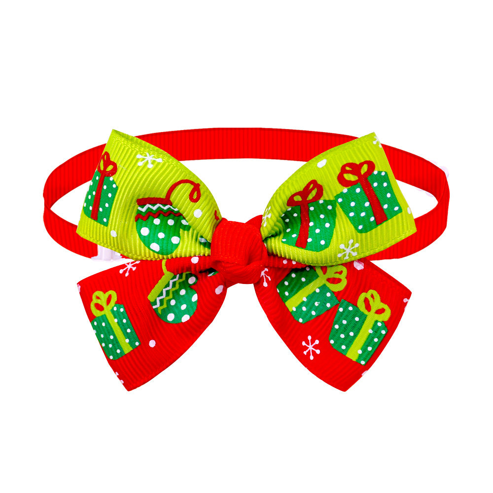KFX-5982269 Cartoon Patterned Bowknot Bow Tie Collar for Dogs and Cats in Ribbed Material