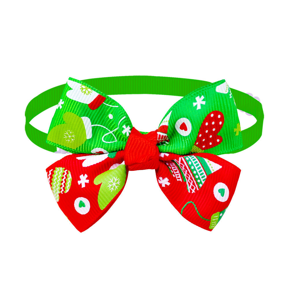 KFX-5982269 Cartoon Patterned Bowknot Bow Tie Collar for Dogs and Cats in Ribbed Material