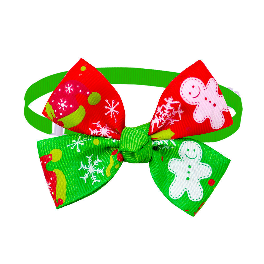 KFX-5982269 Cartoon Patterned Bowknot Bow Tie Collar for Dogs and Cats in Ribbed Material