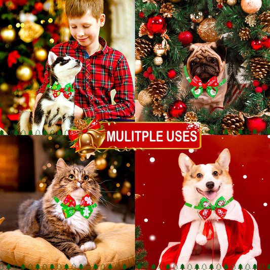 KFX-5982269 Cartoon Patterned Bowknot Bow Tie Collar for Dogs and Cats in Ribbed Material