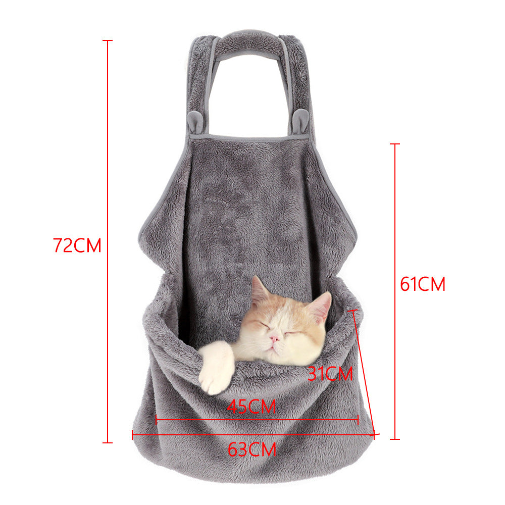 KFX-5982525 Plush Velvet Pet Backpack for Comfortable On-the-Go Use