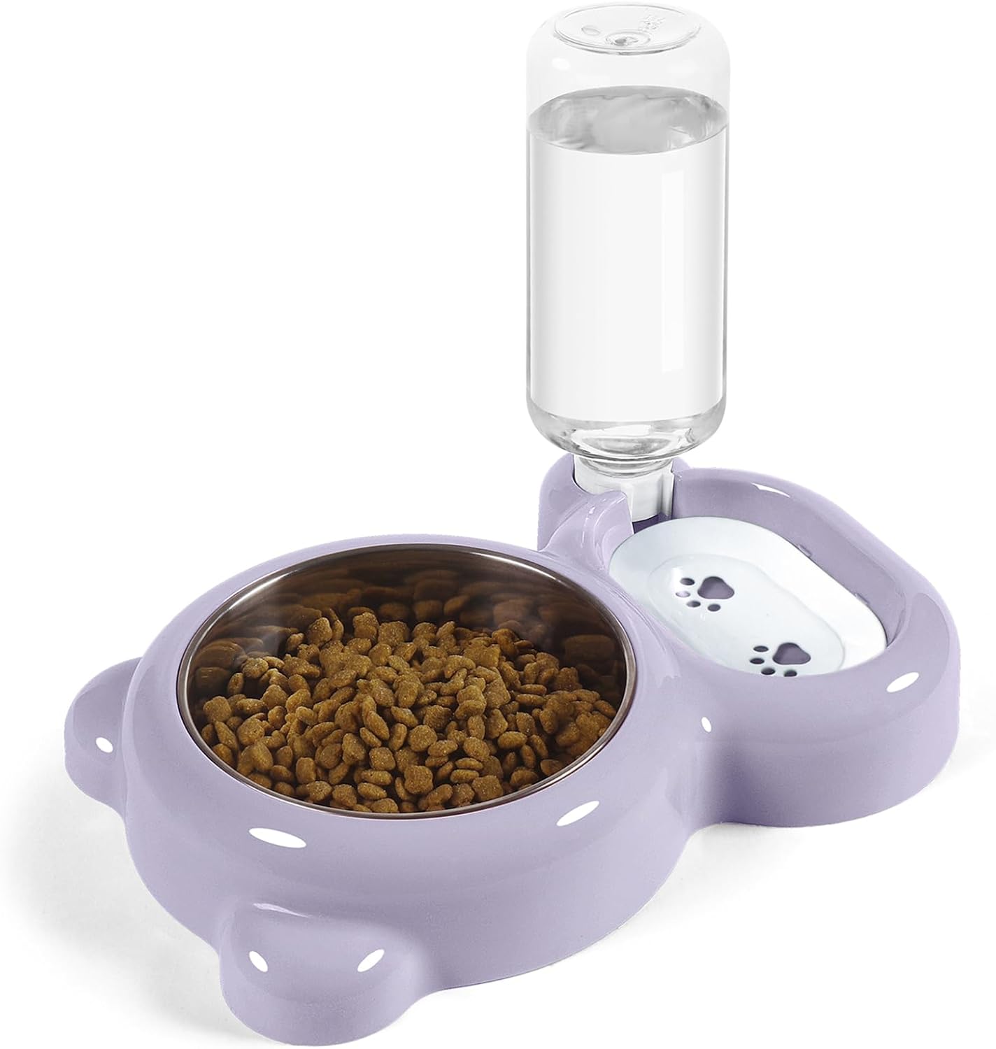 KFX-5983549 Automatic Water and Food Bowl Set for Cats and Small Dogs with Stainless Steel Dish