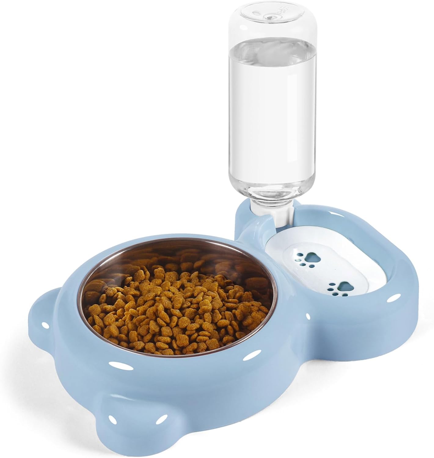 KFX-5983549 Automatic Water and Food Bowl Set for Cats and Small Dogs with Stainless Steel Dish