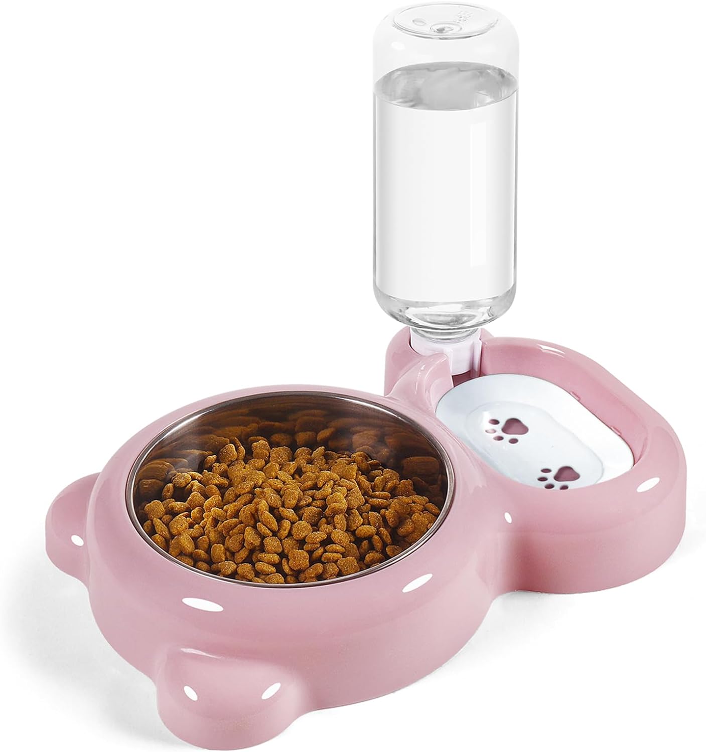 KFX-5983549 Automatic Water and Food Bowl Set for Cats and Small Dogs with Stainless Steel Dish