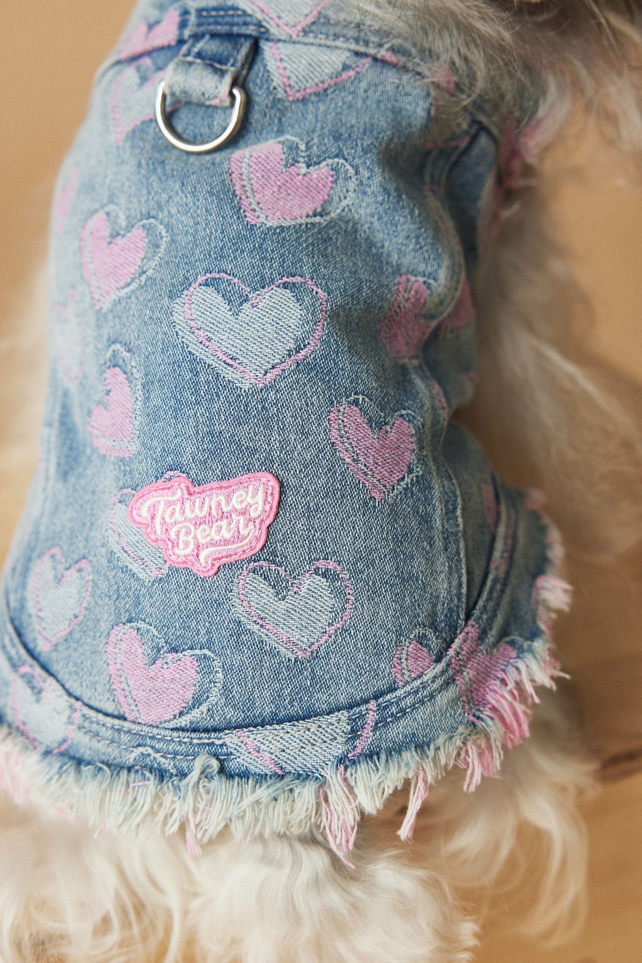 KFX-5984829 Denim Sleeveless Vest for Dogs - Distressed Casual Pet Clothing in Various Sizes