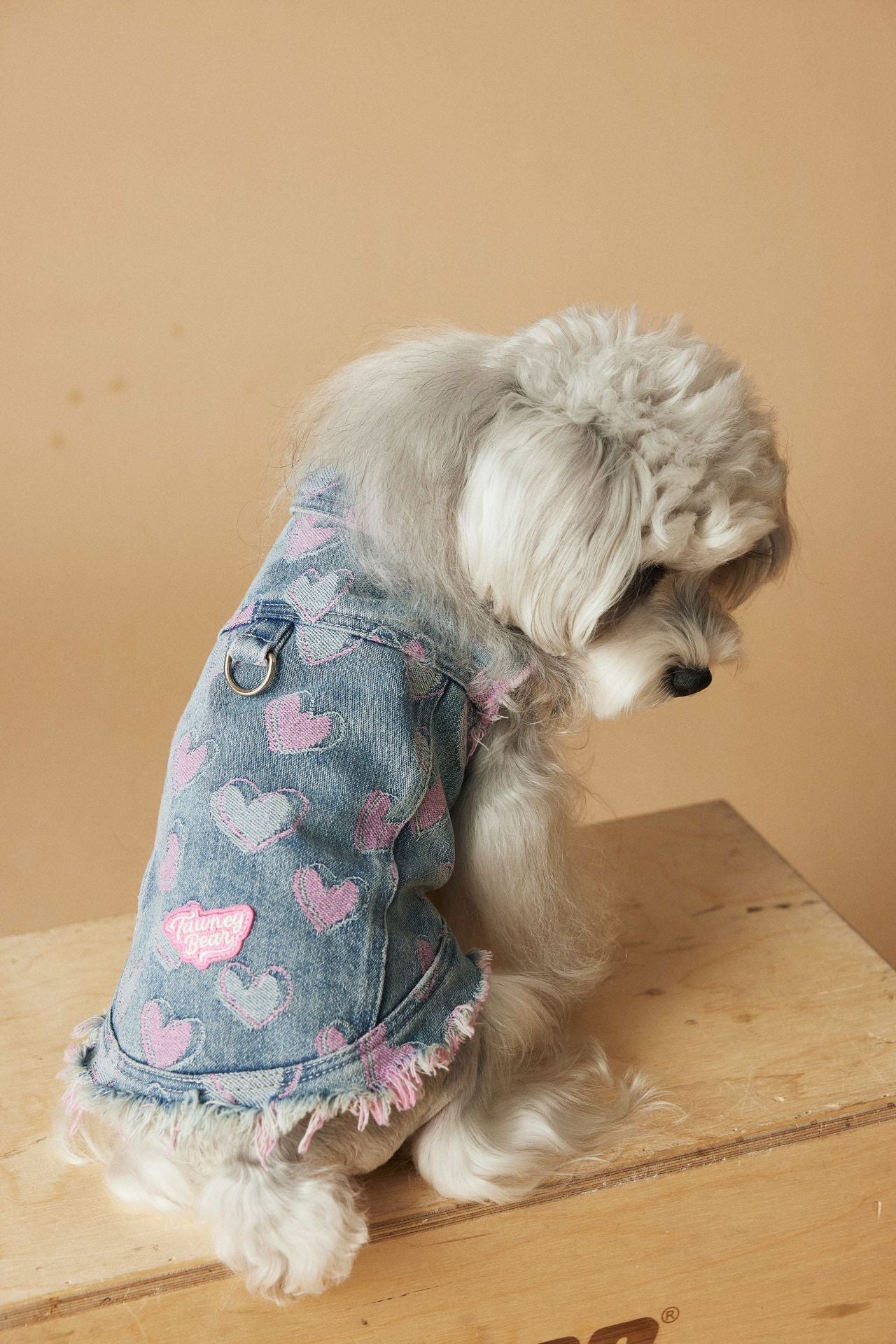 KFX-5984829 Denim Sleeveless Vest for Dogs - Distressed Casual Pet Clothing in Various Sizes