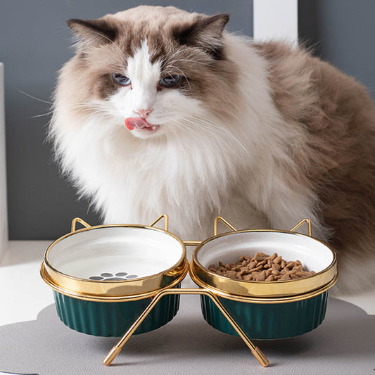 KFX-5986237 Cervical Spine Protective Anti-Tumble Double Cat Bowls in Various Colors