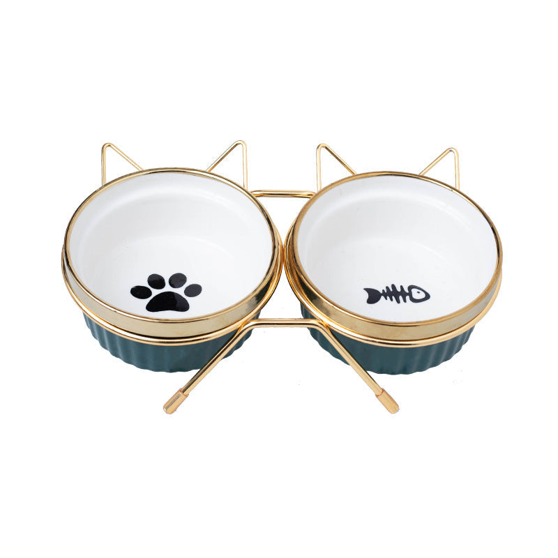 KFX-5986237 Cervical Spine Protective Anti-Tumble Double Cat Bowls in Various Colors