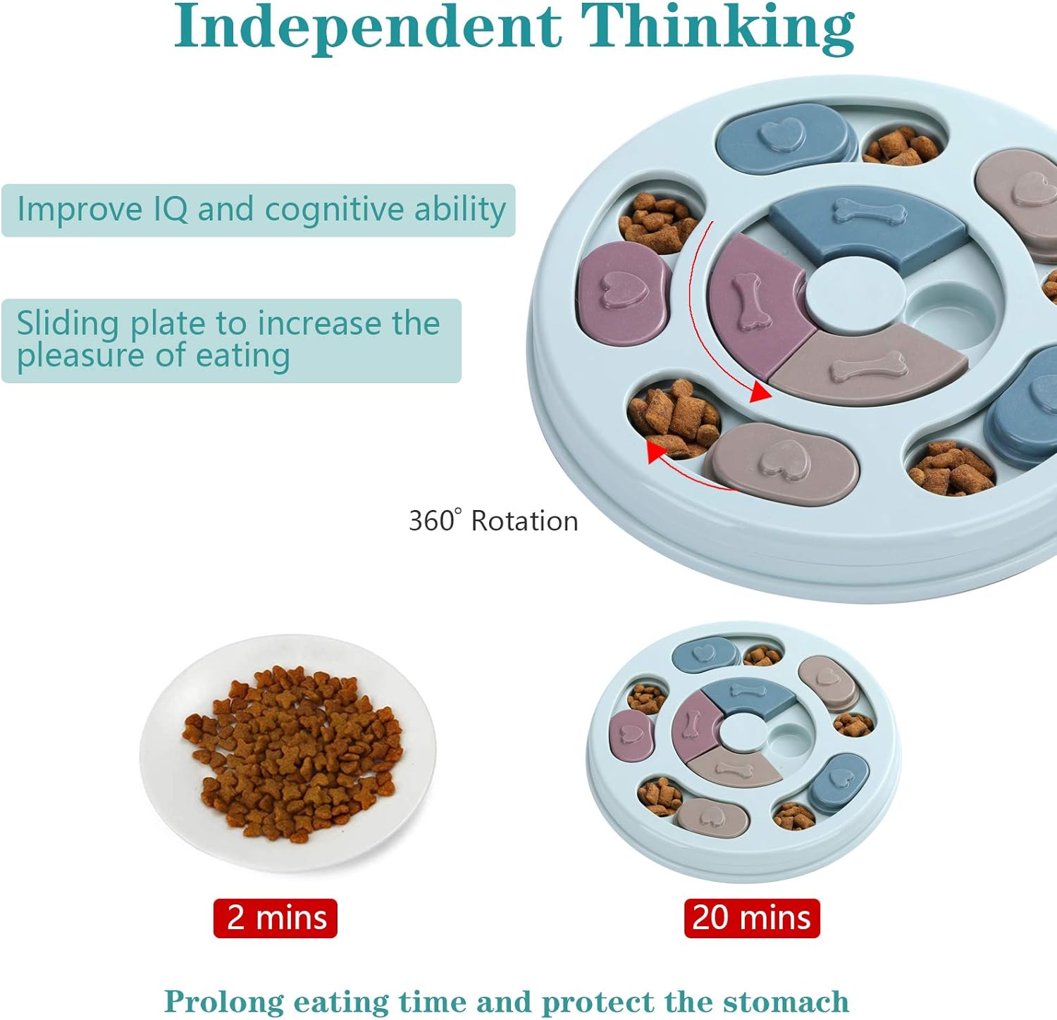 KFX-5987517 Interactive Dog Puzzle Feeder Toy for Mental Stimulation and Slow Eating - Size 28.5 x 25 x 4 cm