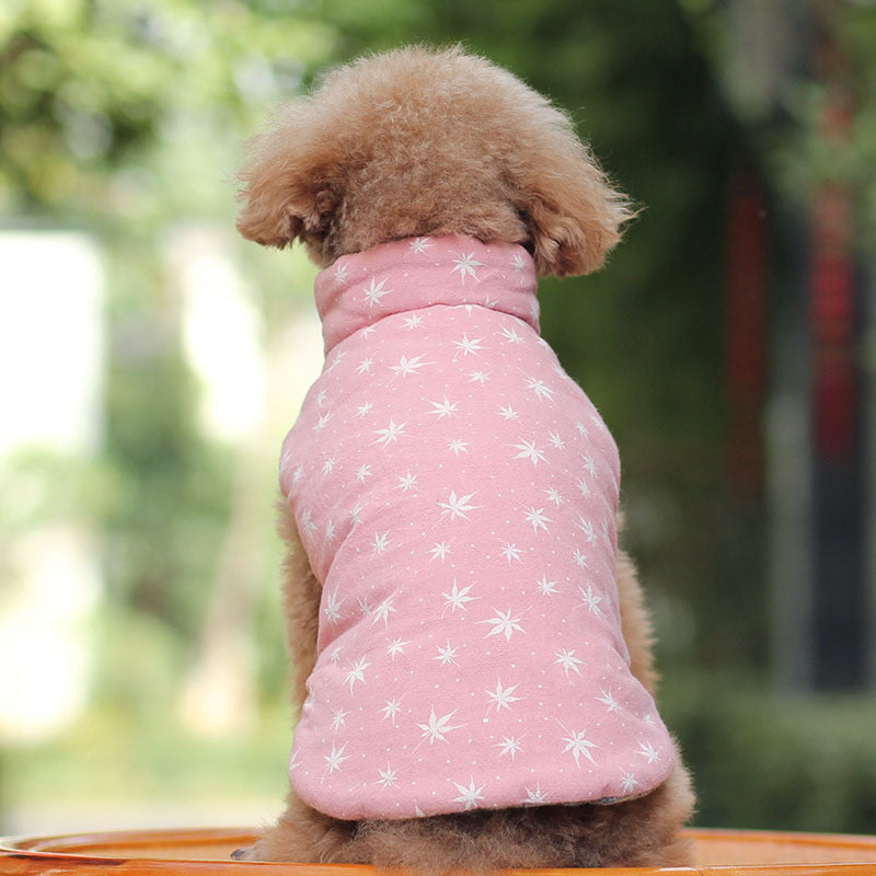KFX-5988413 Reversible Cotton Vest for Dogs - Autumn & Winter Wear in Brown, Green, and Pink