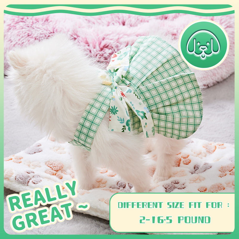 KFX-5989309 Charming Summer Pet Dress with Harness and Leash for Small Dogs and Chihuahuas