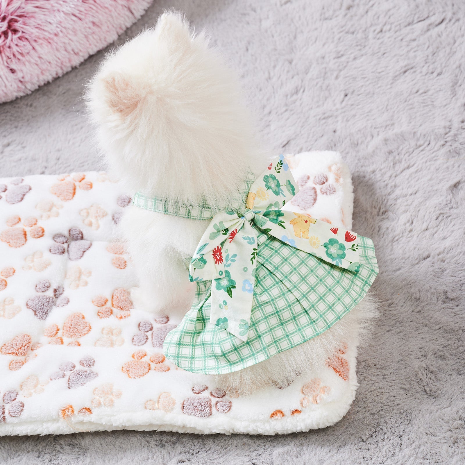 KFX-5989309 Charming Summer Pet Dress with Harness and Leash for Small Dogs and Chihuahuas