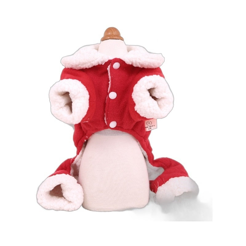 KFX-5991613 Cozy Fleece-Lined Cotton-Padded Coat for Cats and Dogs - Christmas Tree & Father-in-Law Designs