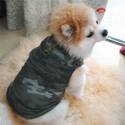 KFX-5992381 Fleece Sweater for Dogs with Traction Buckle – Fall Winter Apparel