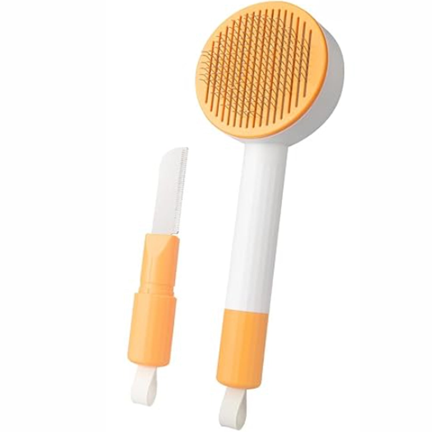 KFX-5993277 2-in-1 Grooming Brush for Long-Haired Cats and Dogs, De-Shedding Tool with Easy Hair Removal and Washable Design