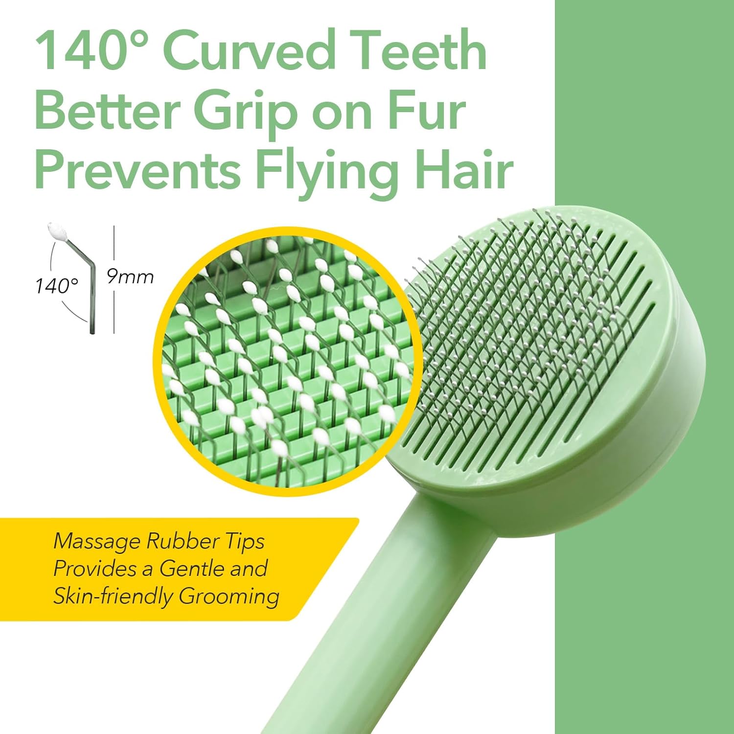 KFX-5993277 2-in-1 Grooming Brush for Long-Haired Cats and Dogs, De-Shedding Tool with Easy Hair Removal and Washable Design