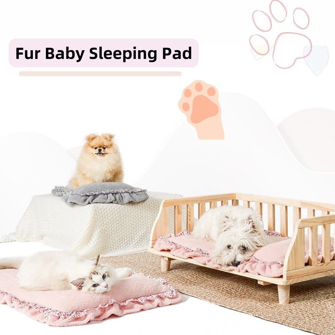 KFX-5993661 Lace Mattress for Dogs in Fall Cherry Powder & Misty Gray - Available in Multiple Sizes