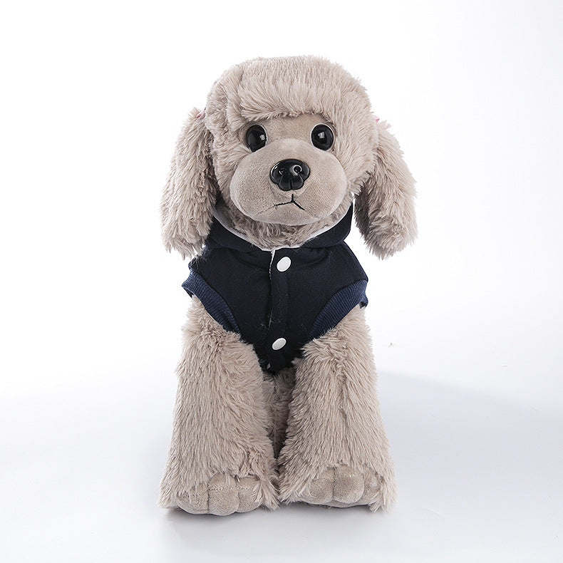 KFX-5994173 Velvet Cotton Jacket for Pets - Casual Four-Legged Coat in Pink, Light Green, and Navy Blue