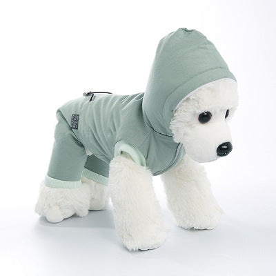 KFX-5994173 Velvet Cotton Jacket for Pets - Casual Four-Legged Coat in Pink, Light Green, and Navy Blue