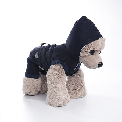 KFX-5994173 Velvet Cotton Jacket for Pets - Casual Four-Legged Coat in Pink, Light Green, and Navy Blue
