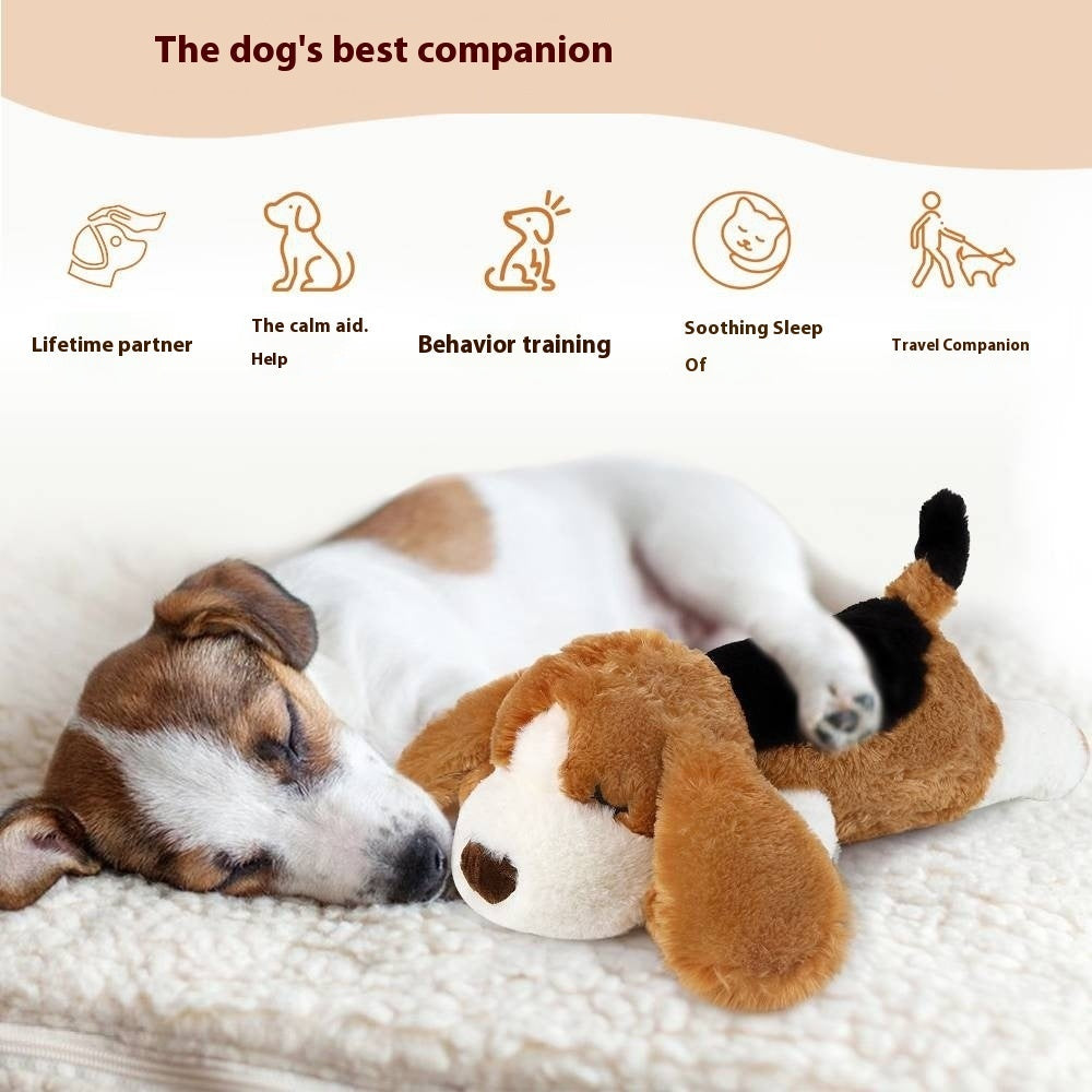 KFX-5994429 Heartbeat Plush Toy - Dog/Cat Sleep Pillow for Peace of Mind, Brown