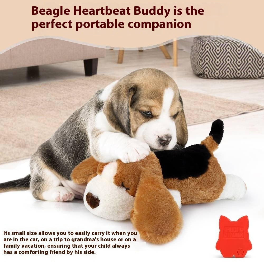 KFX-5994429 Heartbeat Plush Toy - Dog/Cat Sleep Pillow for Peace of Mind, Brown