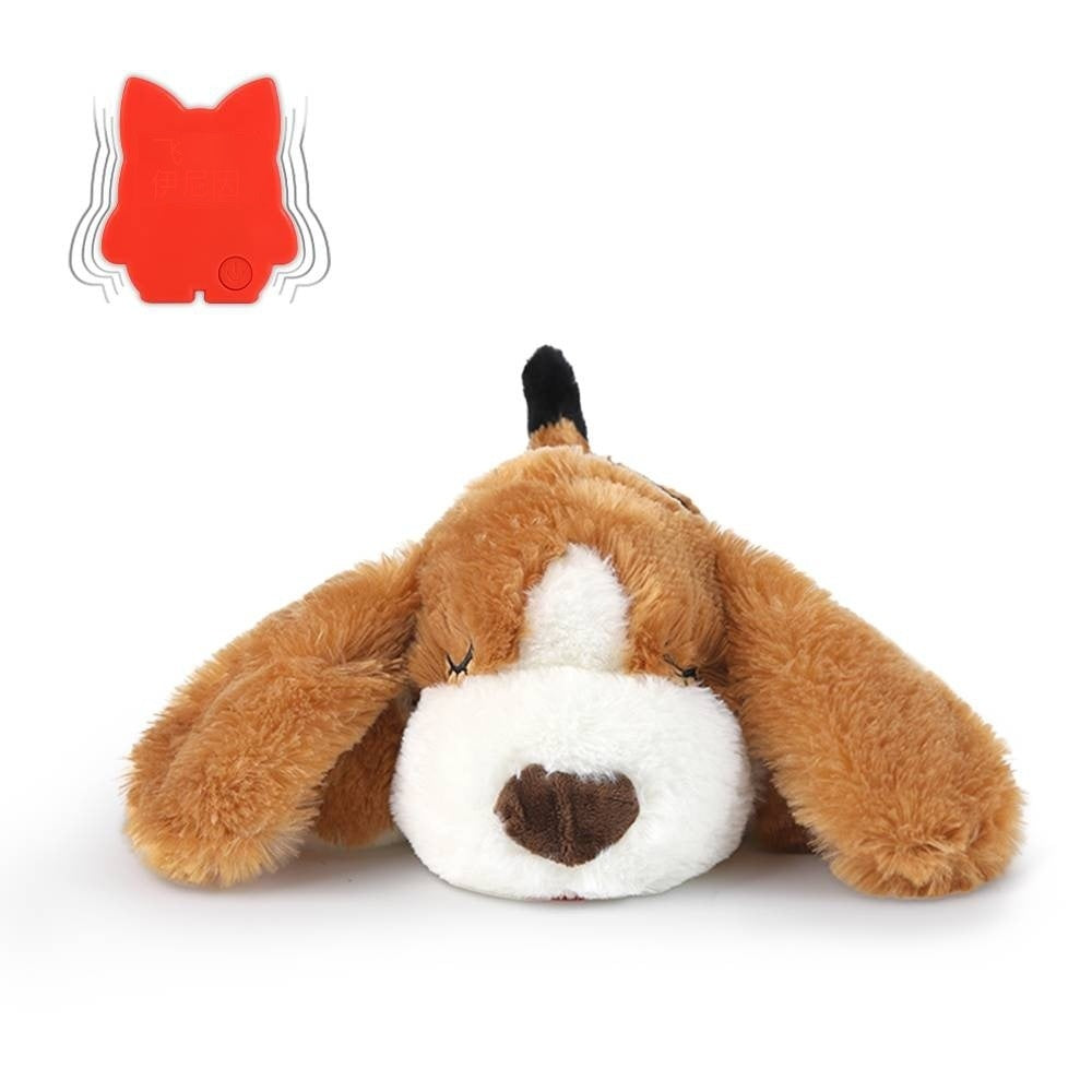 KFX-5994429 Heartbeat Plush Toy - Dog/Cat Sleep Pillow for Peace of Mind, Brown
