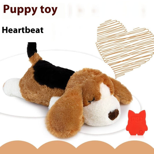 KFX-5994429 Heartbeat Plush Toy - Dog/Cat Sleep Pillow for Peace of Mind, Brown