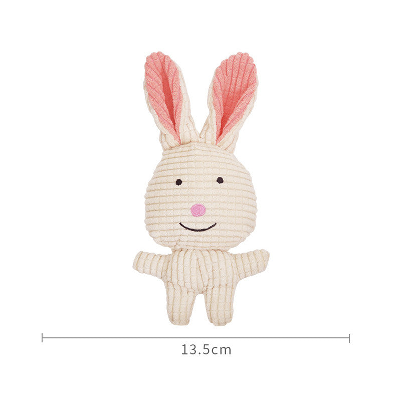 KFX-5996605 Plush Cartoon Animal Dog Toy for Chewing and Play, Bite Resistant Molar Fun