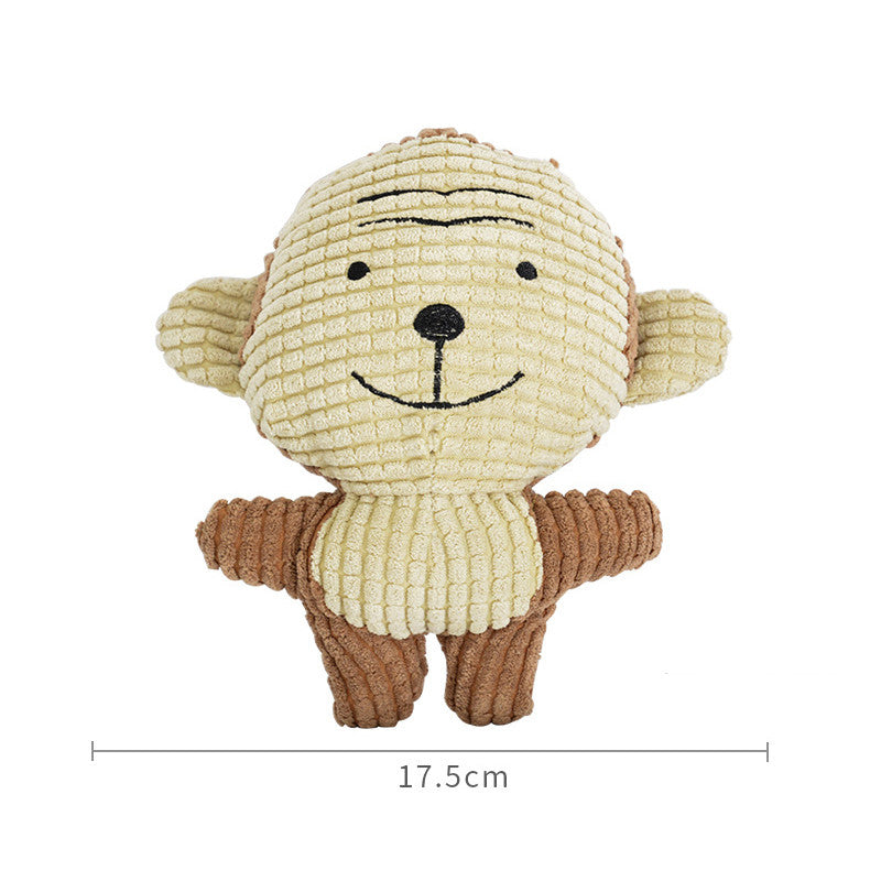 KFX-5996605 Plush Cartoon Animal Dog Toy for Chewing and Play, Bite Resistant Molar Fun