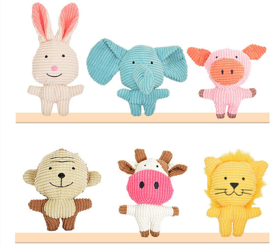 KFX-5996605 Plush Cartoon Animal Dog Toy for Chewing and Play, Bite Resistant Molar Fun