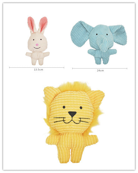 KFX-5996605 Plush Cartoon Animal Dog Toy for Chewing and Play, Bite Resistant Molar Fun