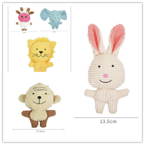KFX-5996605 Plush Cartoon Animal Dog Toy for Chewing and Play, Bite Resistant Molar Fun