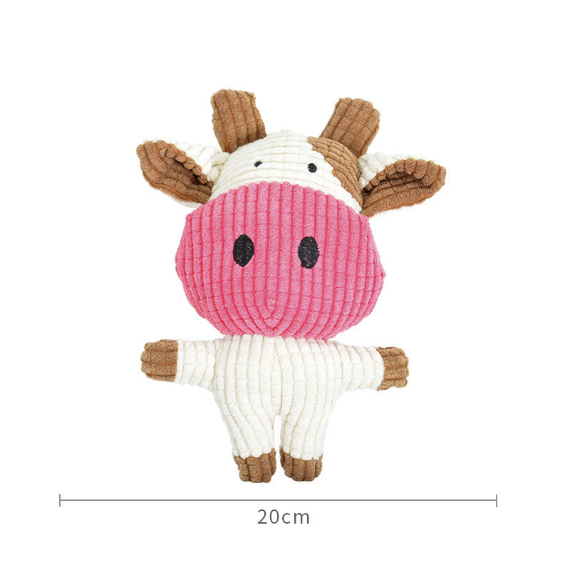 KFX-5996605 Plush Cartoon Animal Dog Toy for Chewing and Play, Bite Resistant Molar Fun