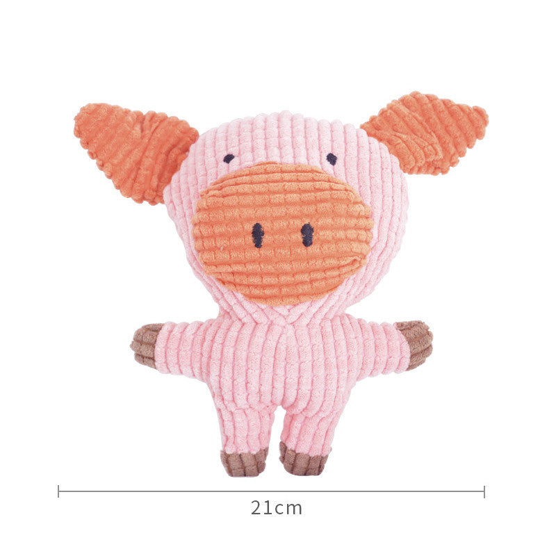 KFX-5996605 Plush Cartoon Animal Dog Toy for Chewing and Play, Bite Resistant Molar Fun