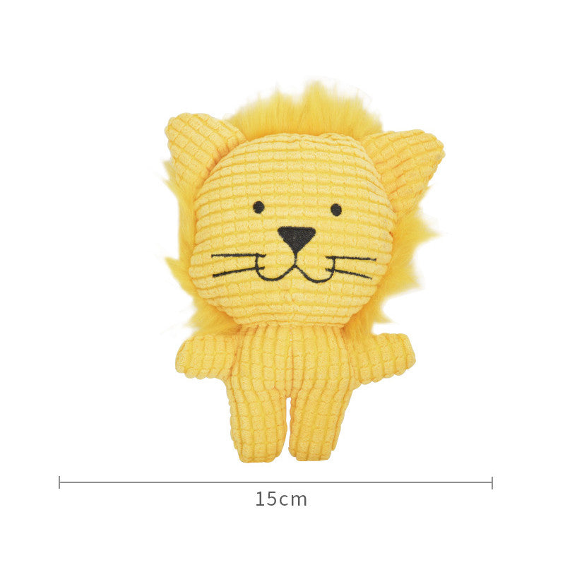 KFX-5996605 Plush Cartoon Animal Dog Toy for Chewing and Play, Bite Resistant Molar Fun