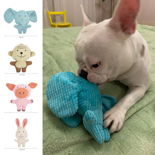 KFX-5996605 Plush Cartoon Animal Dog Toy for Chewing and Play, Bite Resistant Molar Fun