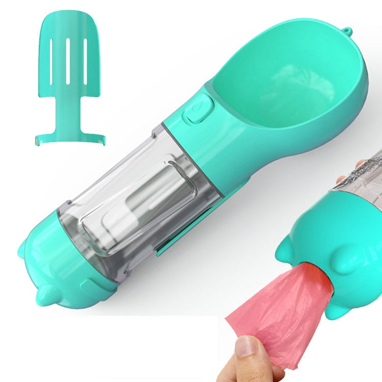 KFX-5997629 Portable Pet Water Bottle - 300ml Travel Cup in Pink, Blue, Green, Apricot
