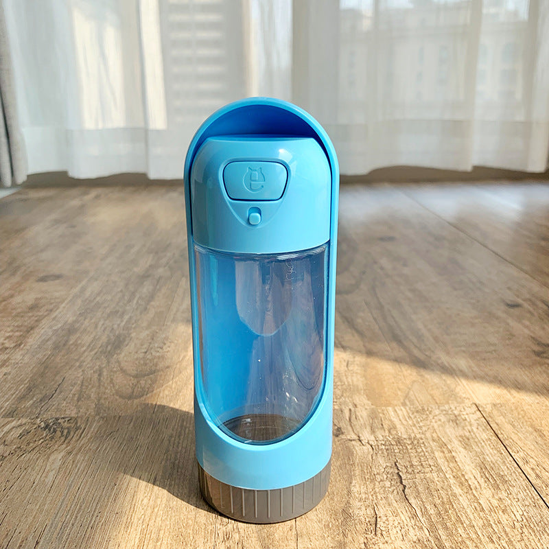 KFX-5997629 Portable Pet Water Bottle - 300ml Travel Cup in Pink, Blue, Green, Apricot