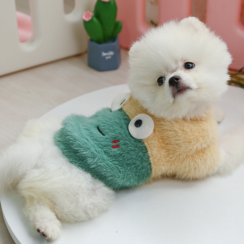 KFX-5998141 Plush Animal Crew Neck Sweater for Pets - Casual Furry Design in Multiple Sizes