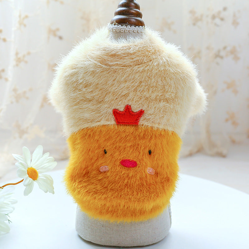 KFX-5998141 Plush Animal Crew Neck Sweater for Pets - Casual Furry Design in Multiple Sizes
