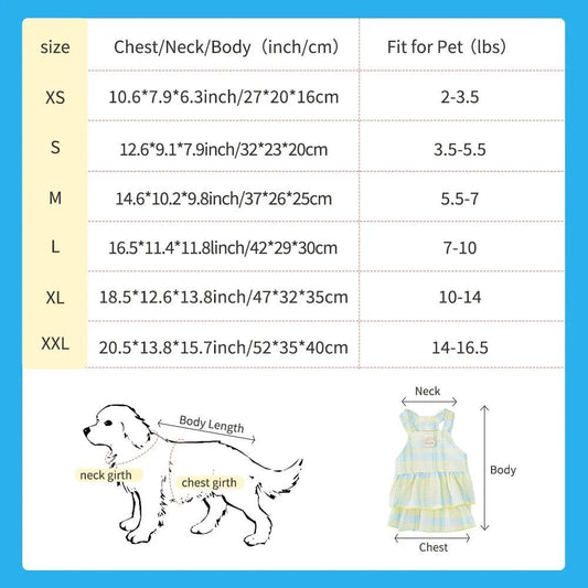 KFX-5999165 Princess Dog Dress for Small to Large Dogs - Cute Outdoor Skirt Pet Apparel