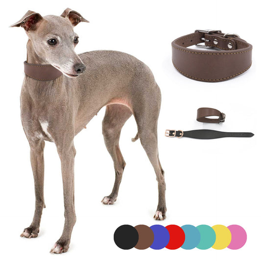 KFX-5999549 Real Leather Cowhide Pet Collar for Dogs - Multiple Colors Available, Sizes S, M, L