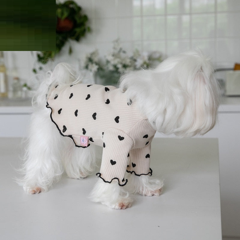 KFX-5999933 Embroidered Bear Waffle Vest for Pets in Beige, Light Coffee, and Pink